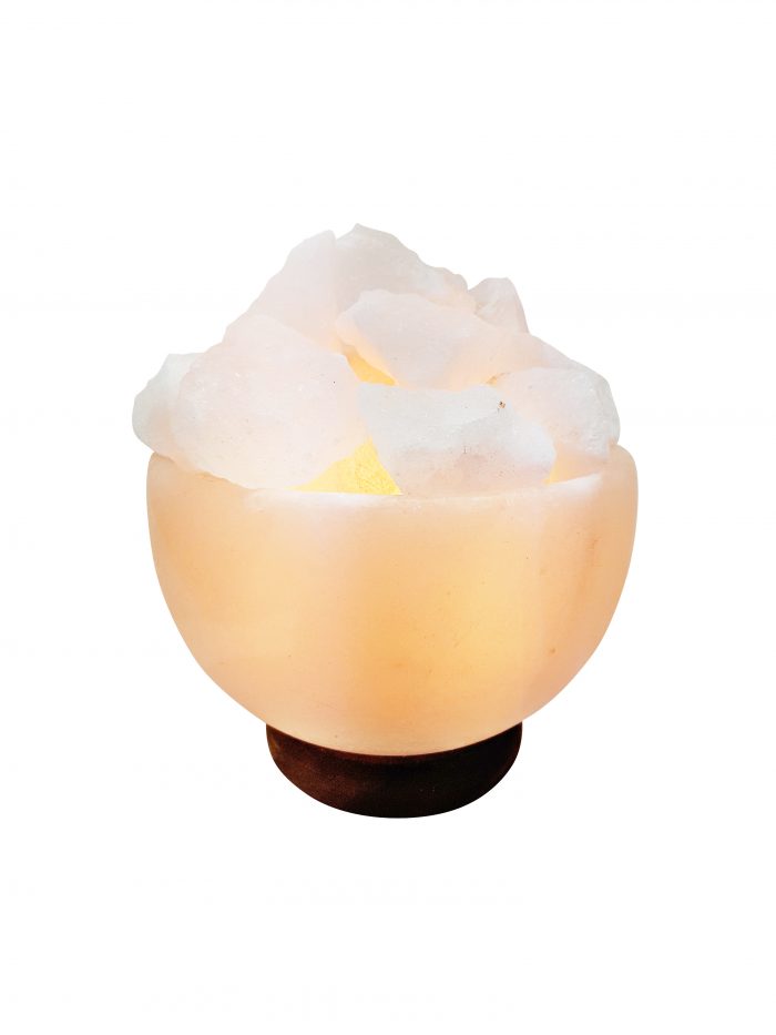 Bowl and Rocks White Himalayan Salt Lamp