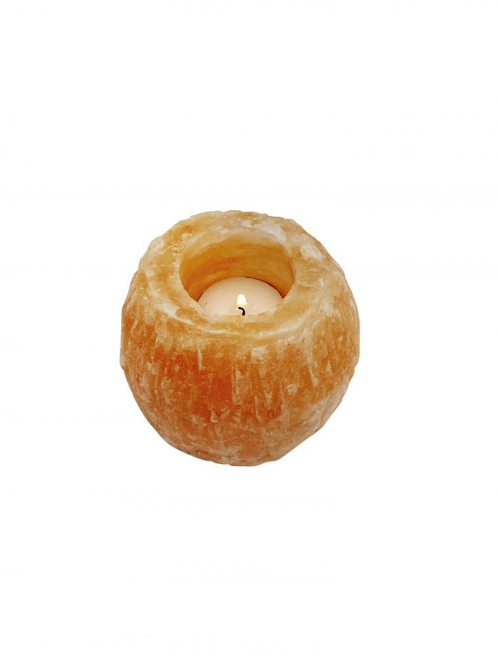 Orange Bowl Himalayan Salt Tea Light Candle Holder